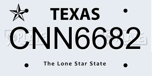 CNN6682 Texas License Plate
