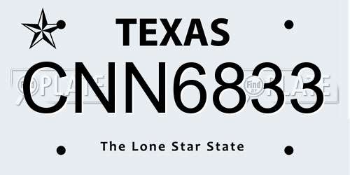 CNN6833 Texas License Plate