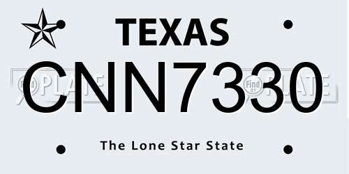 CNN7330 Texas License Plate