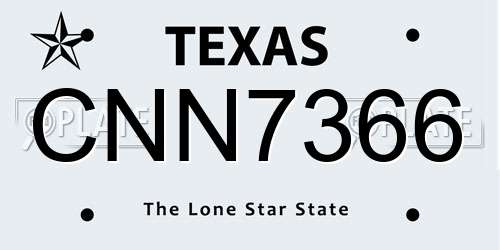 CNN7366 Texas License Plate