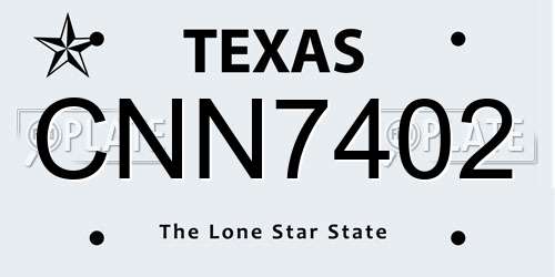 CNN7402 Texas License Plate