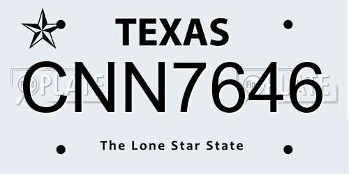 CNN7646 Texas License Plate