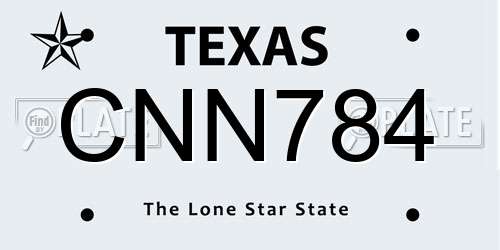 CNN784 Texas License Plate