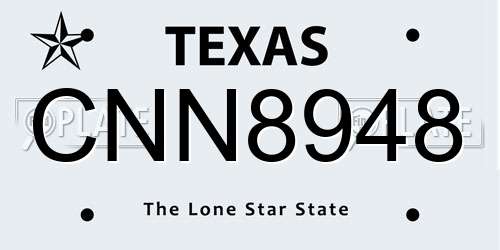 CNN8948 Texas License Plate