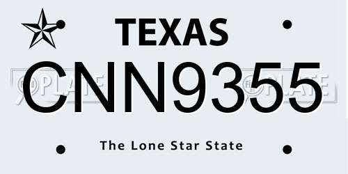 CNN9355 Texas License Plate
