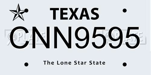 CNN9595 Texas License Plate