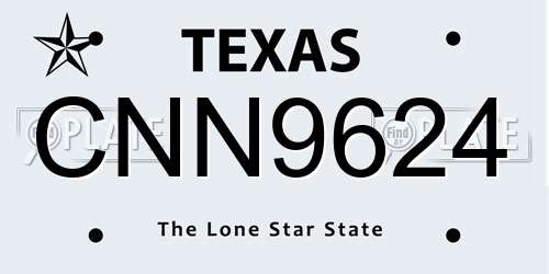 CNN9624 Texas License Plate