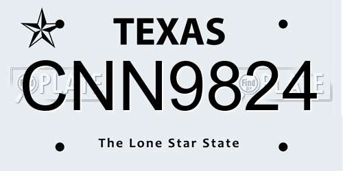 CNN9824 Texas License Plate