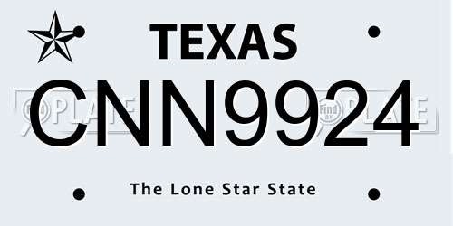 CNN9924 Texas License Plate