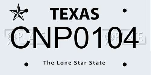 CNP0104 Texas License Plate