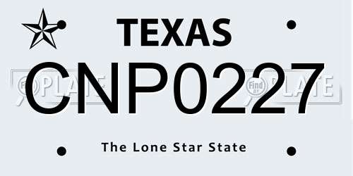 CNP0227 Texas License Plate