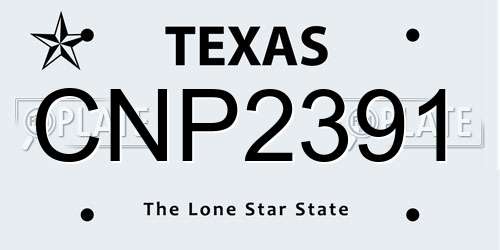 CNP2391 Texas License Plate