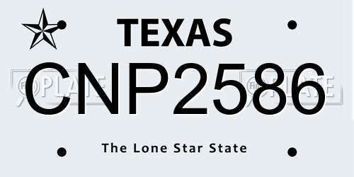 CNP2586 Texas License Plate