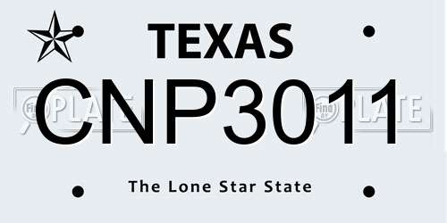 CNP3011 Texas License Plate