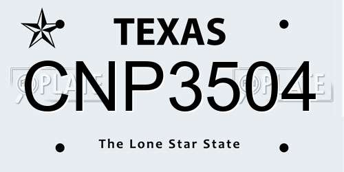 CNP3504 Texas License Plate