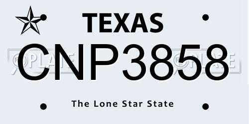 CNP3858 Texas License Plate