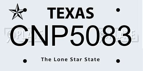 CNP5083 Texas License Plate