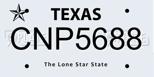 CNP5688 Texas License Plate