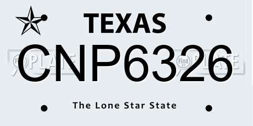 CNP6326 Texas License Plate