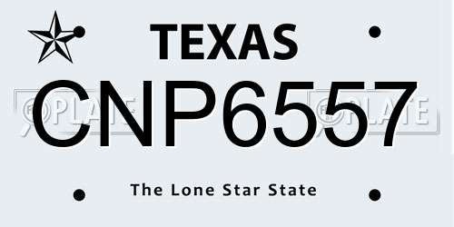 CNP6557 Texas License Plate
