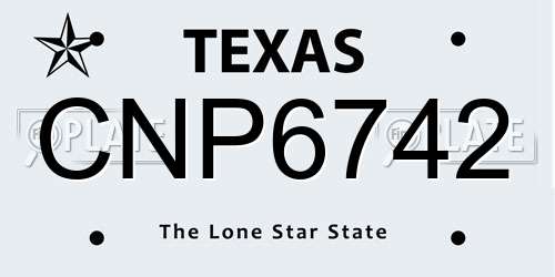 CNP6742 Texas License Plate