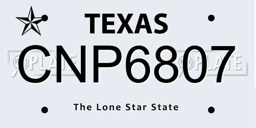 CNP6807 Texas License Plate