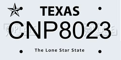 CNP8023 Texas License Plate
