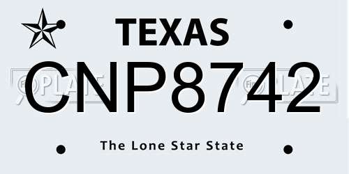 CNP8742 Texas License Plate