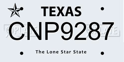 CNP9287 Texas License Plate
