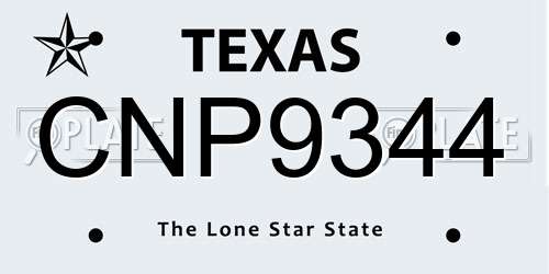 CNP9344 Texas License Plate