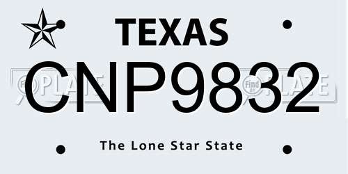 CNP9832 Texas License Plate