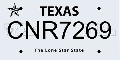 CNR7269 Texas License Plate