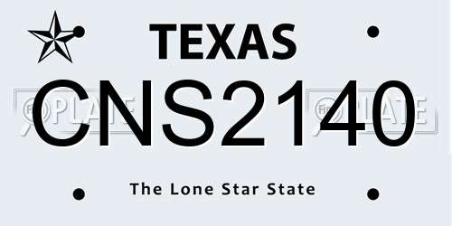 CNS2140 Texas License Plate