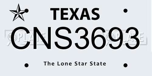 CNS3693 Texas License Plate