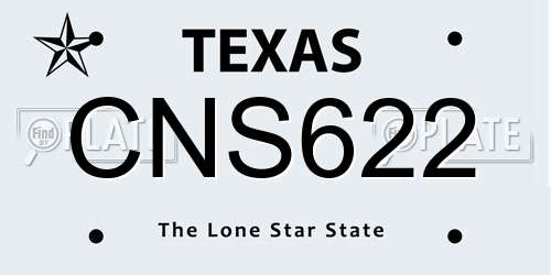 CNS622 Texas License Plate