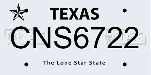 CNS6722 Texas License Plate