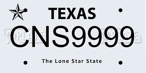 CNS9999 Texas License Plate