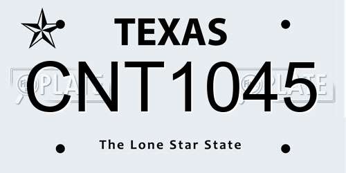 CNT1045 Texas License Plate