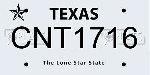 CNT1716 Texas License Plate