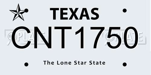 CNT1750 Texas License Plate