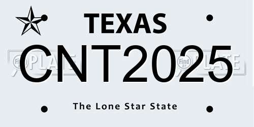 CNT2025 Texas License Plate