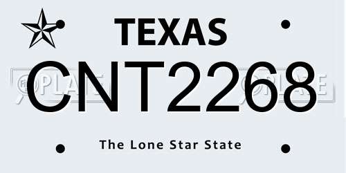 CNT2268 Texas License Plate