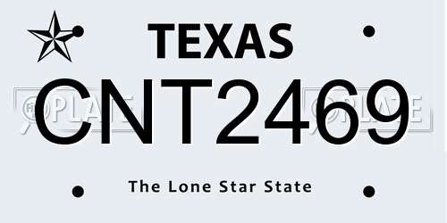 CNT2469 Texas License Plate