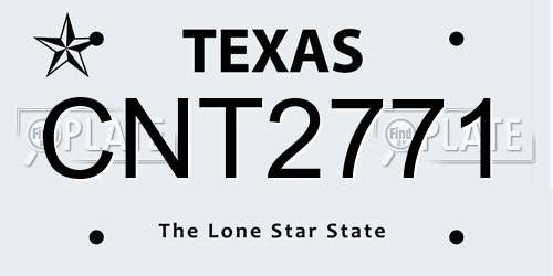 CNT2771 Texas License Plate