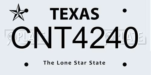CNT4240 Texas License Plate
