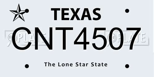 CNT4507 Texas License Plate