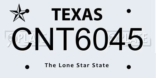 CNT6045 Texas License Plate