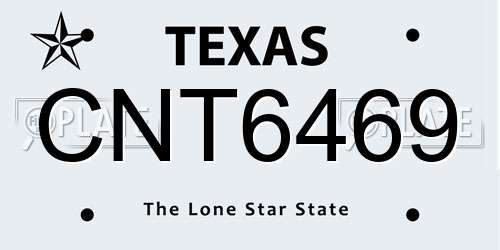 CNT6469 Texas License Plate