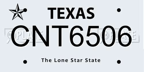 CNT6506 Texas License Plate