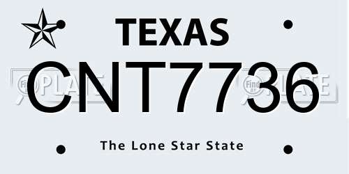 CNT7736 Texas License Plate